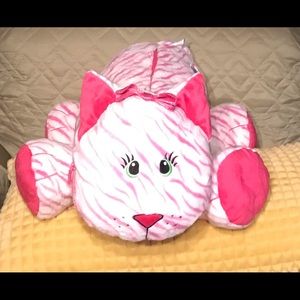 Stuffies Pink and White , Green Eyed Cat
